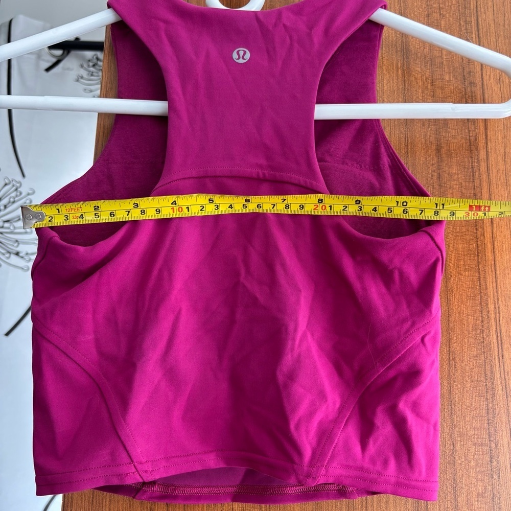 Lululemon Invigorate Training Tank Top Size 2 Magenta Purple High Neck Crop - Picture 9 of 11